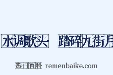 水调歌头·踏碎九街月是什么意思的图片